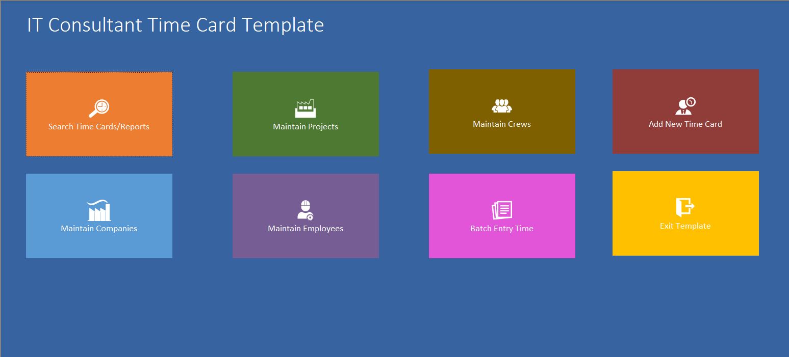 IT Consultant Time Card Template | Time Card Database